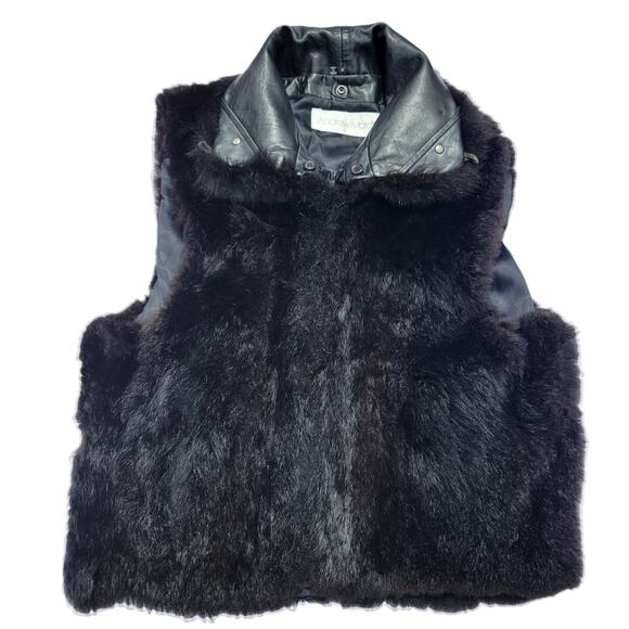 Andrew Marc Fur & Leather Vest - Picture 1 of 11
